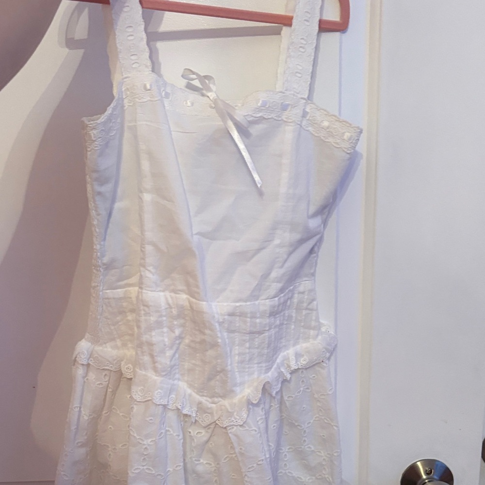 Katie J NYC White Smocked Dress
